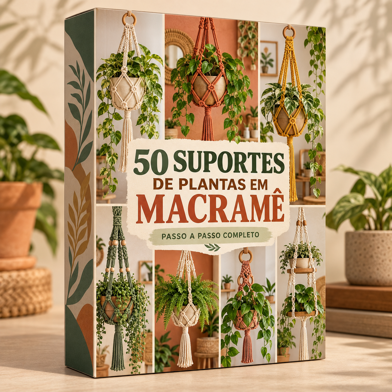 Caixa do material 50 Suportes de Plantas em Macramê